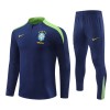 Sudadera De Entrenamiento Brasil Cremallera De Cuarto 2024-25 Armada - Niño